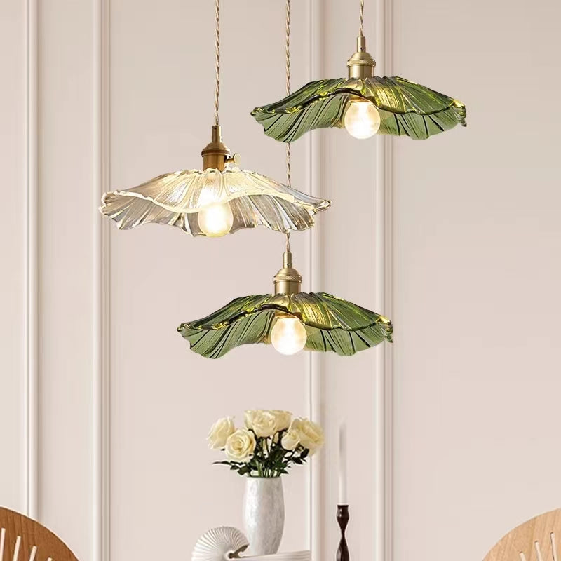 Modern Lotus Glass Pendant Light
